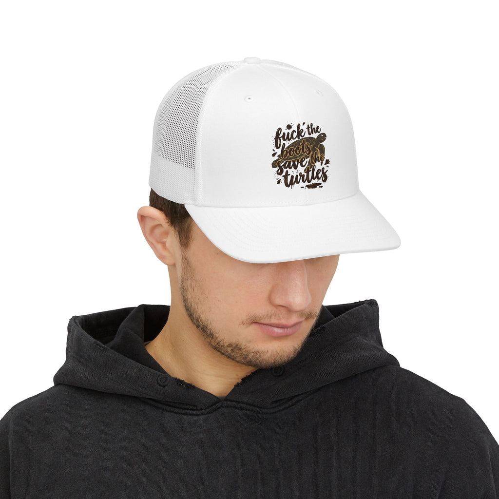Trucker Cap — “Save the Turtles” Camo Graphic Snapback