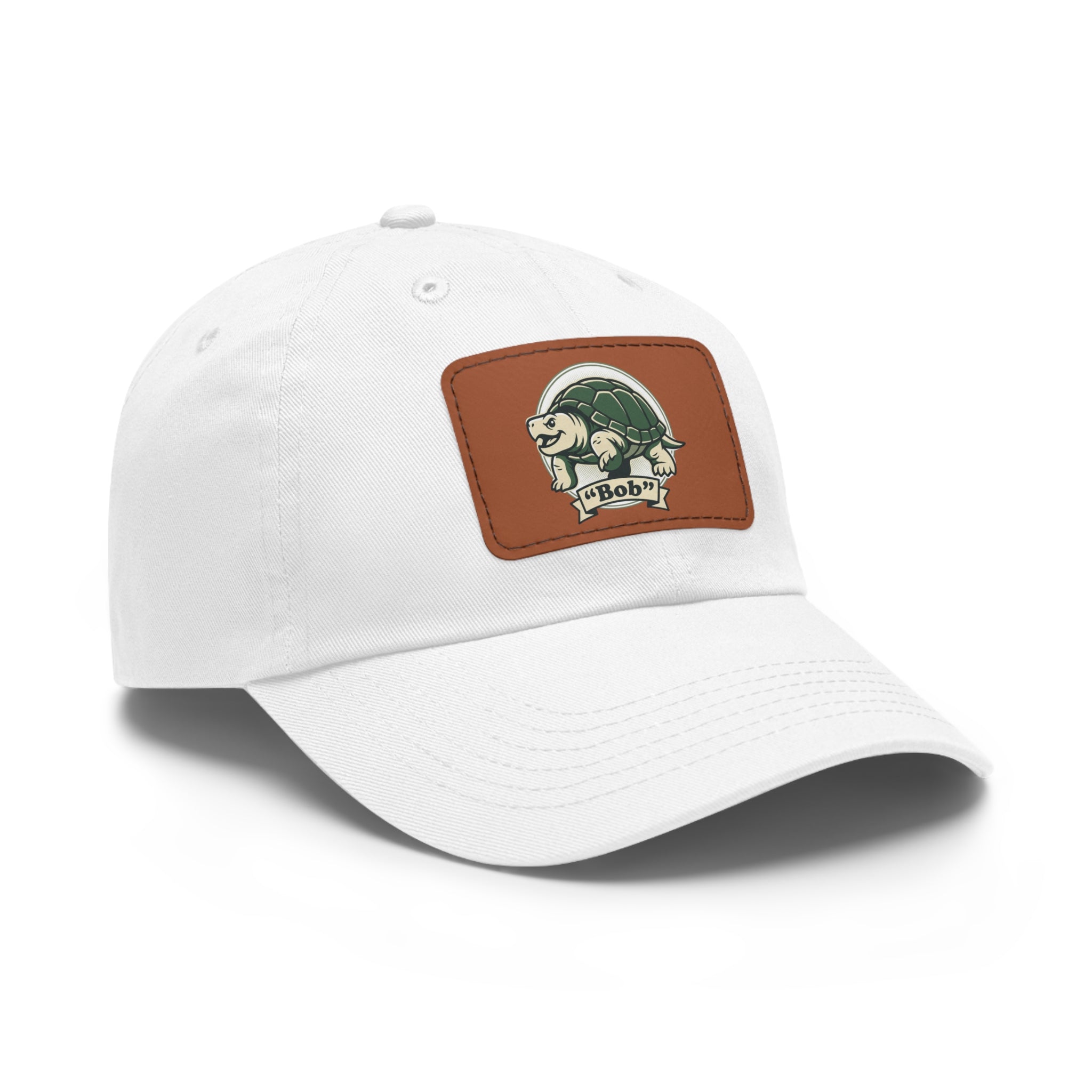 Turtle Logo Dad Hat with Leather Patch — Vintage Coastal Outdoors Cap