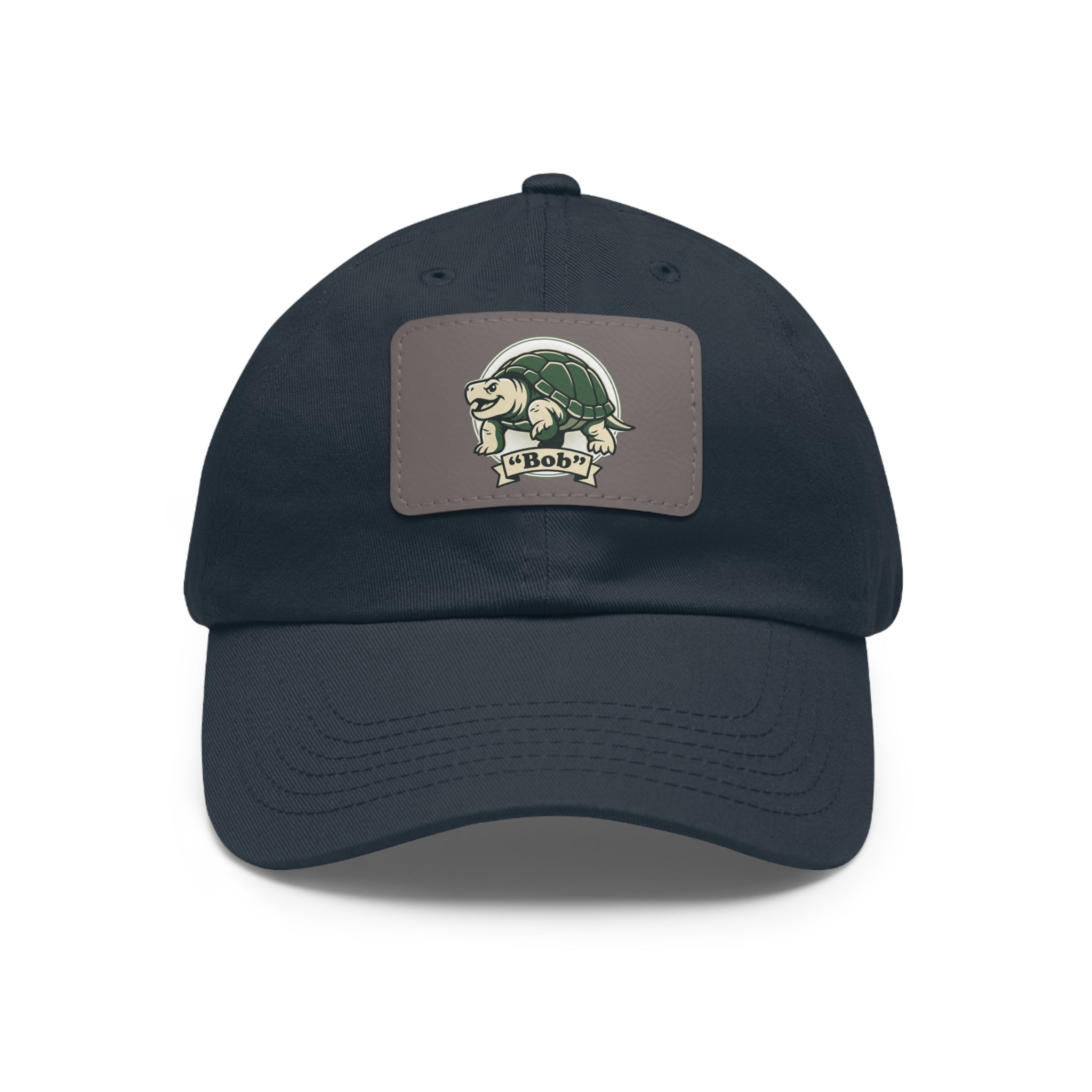 Turtle Logo Dad Hat with Leather Patch — Vintage Coastal Outdoors Cap