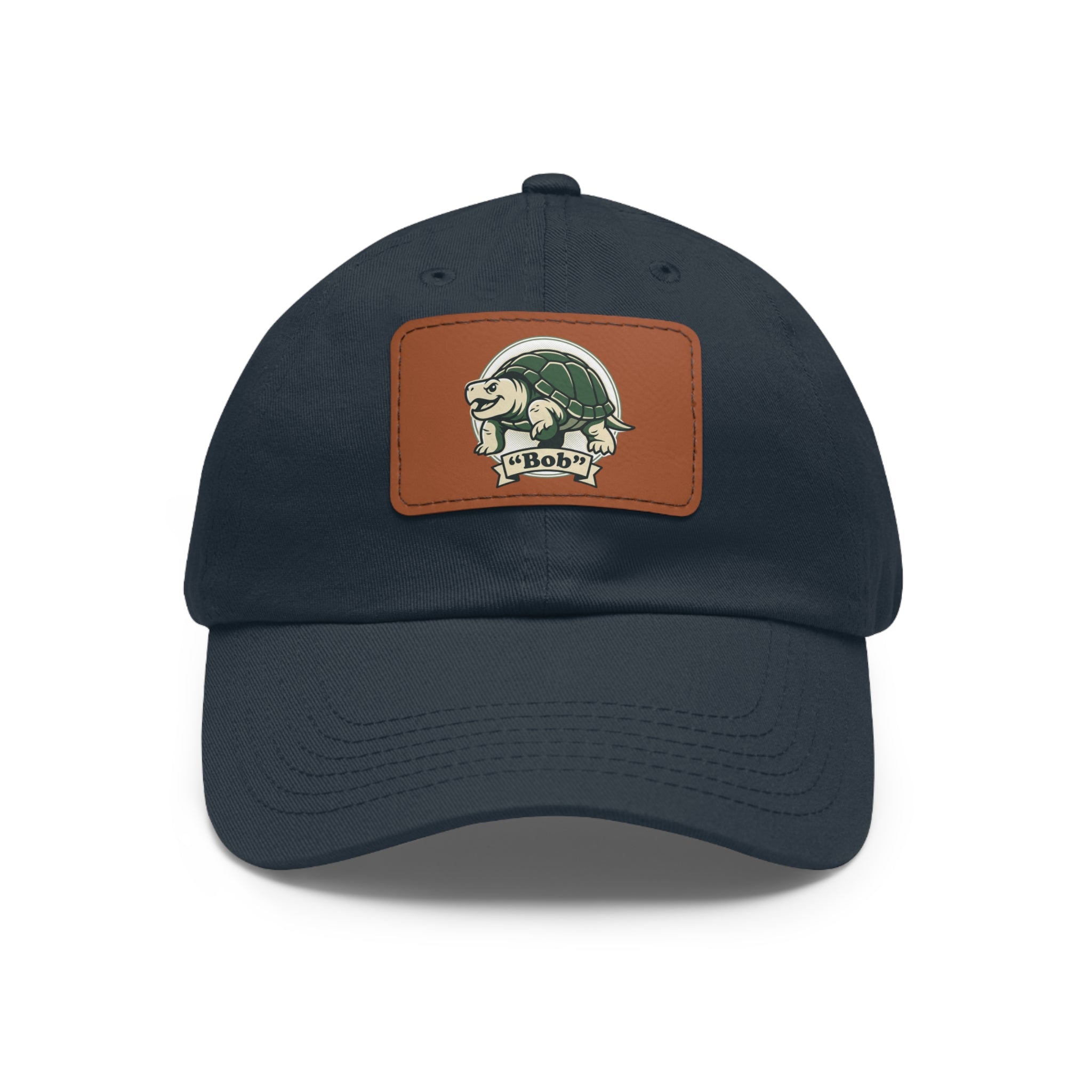 Turtle Logo Dad Hat with Leather Patch — Vintage Coastal Outdoors Cap
