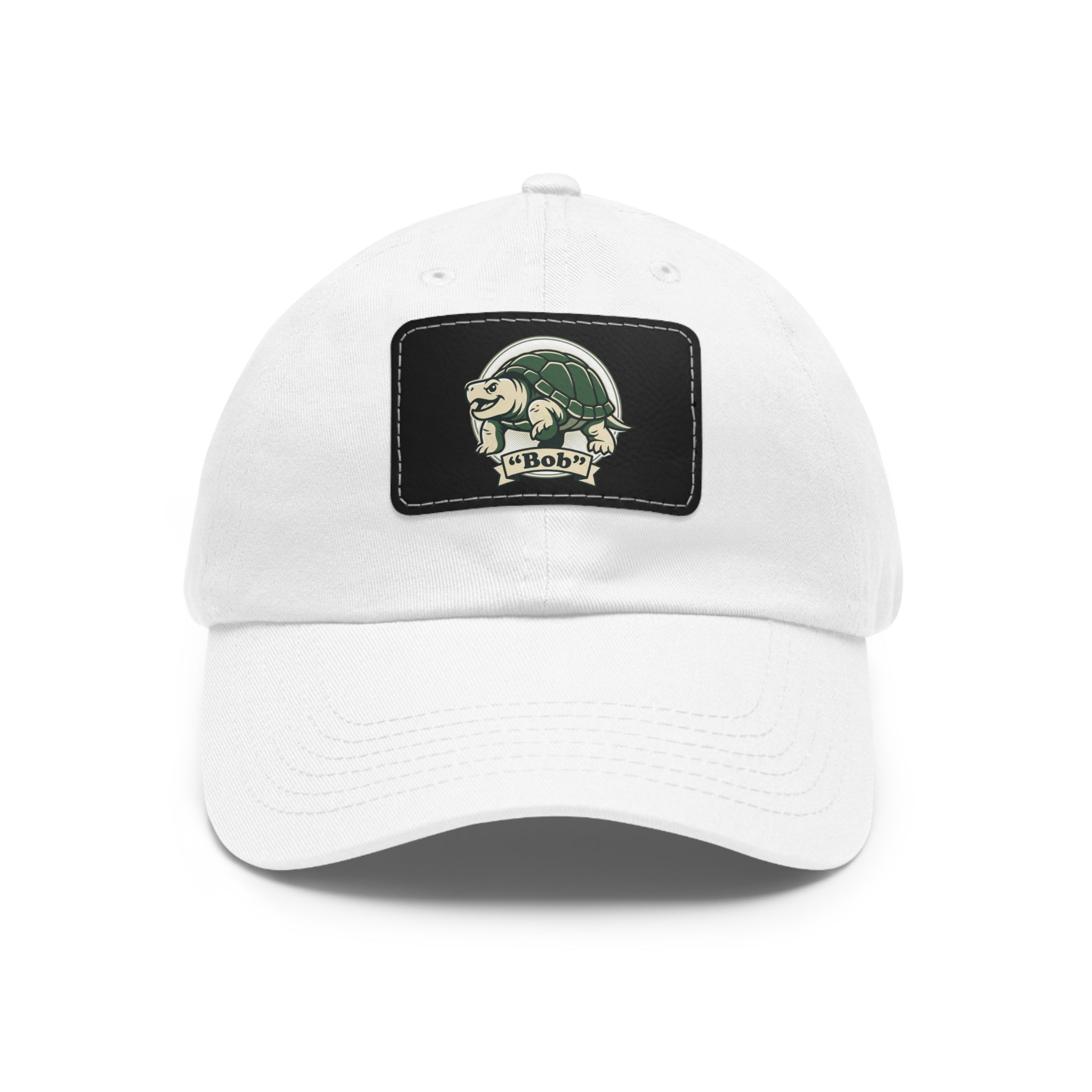 Turtle Logo Dad Hat with Leather Patch — Vintage Coastal Outdoors Cap