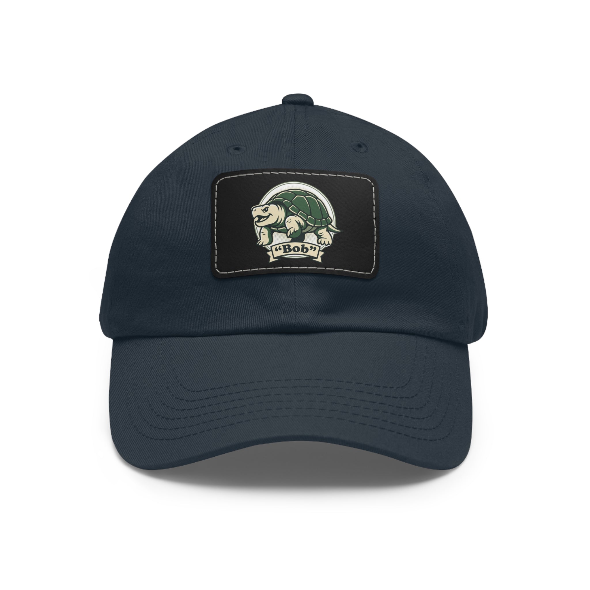 Turtle Logo Dad Hat with Leather Patch — Vintage Coastal Outdoors Cap
