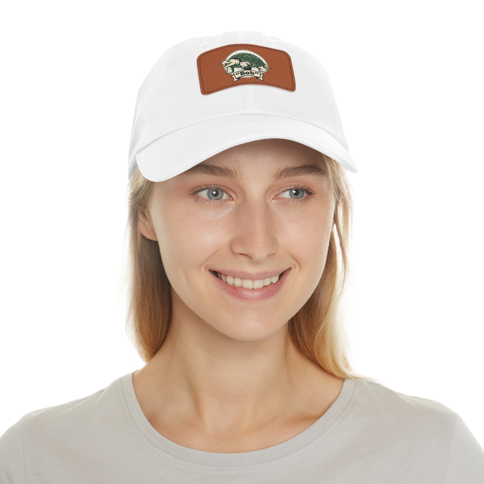 Turtle Logo Dad Hat with Leather Patch — Vintage Coastal Outdoors Cap