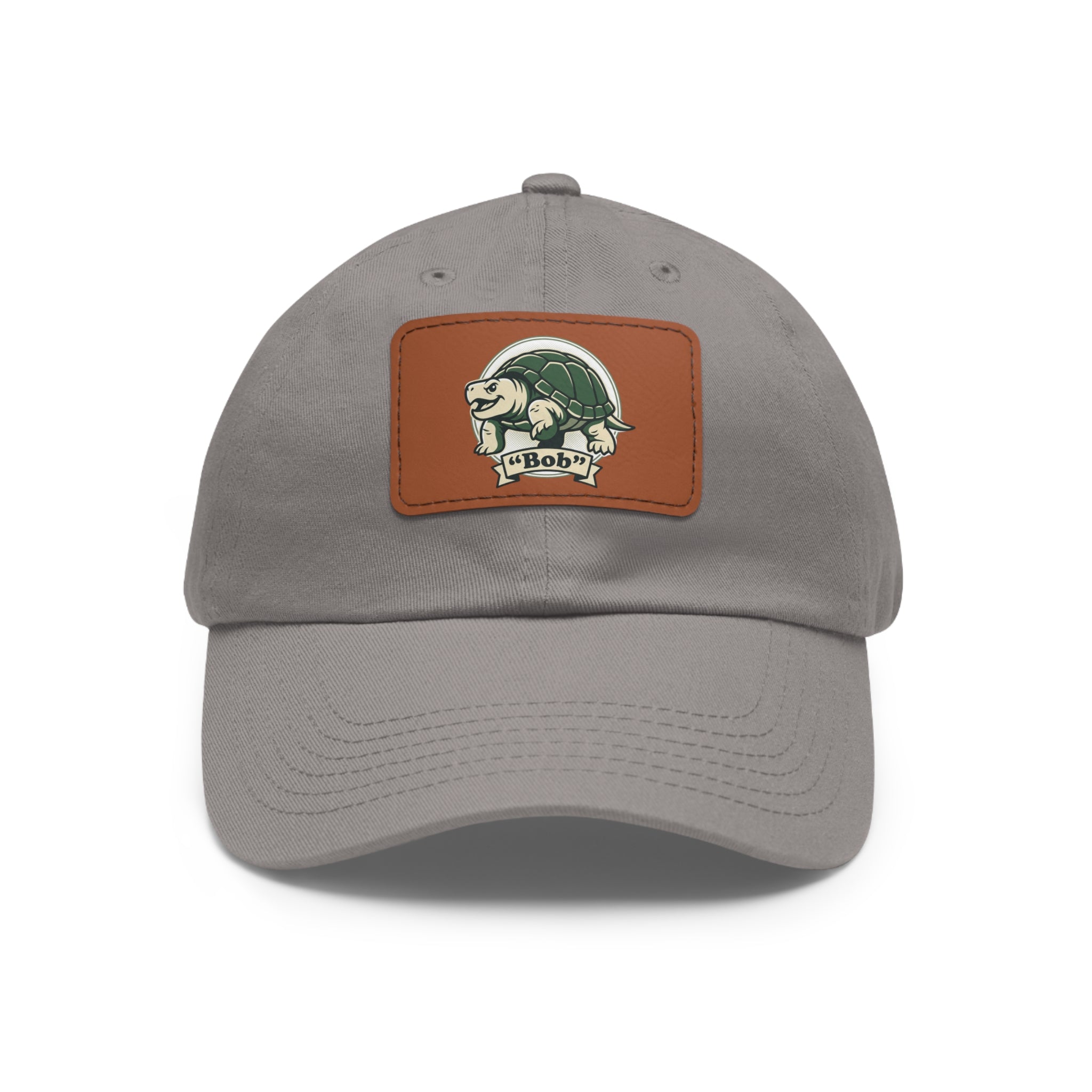 Turtle Logo Dad Hat with Leather Patch — Vintage Coastal Outdoors Cap