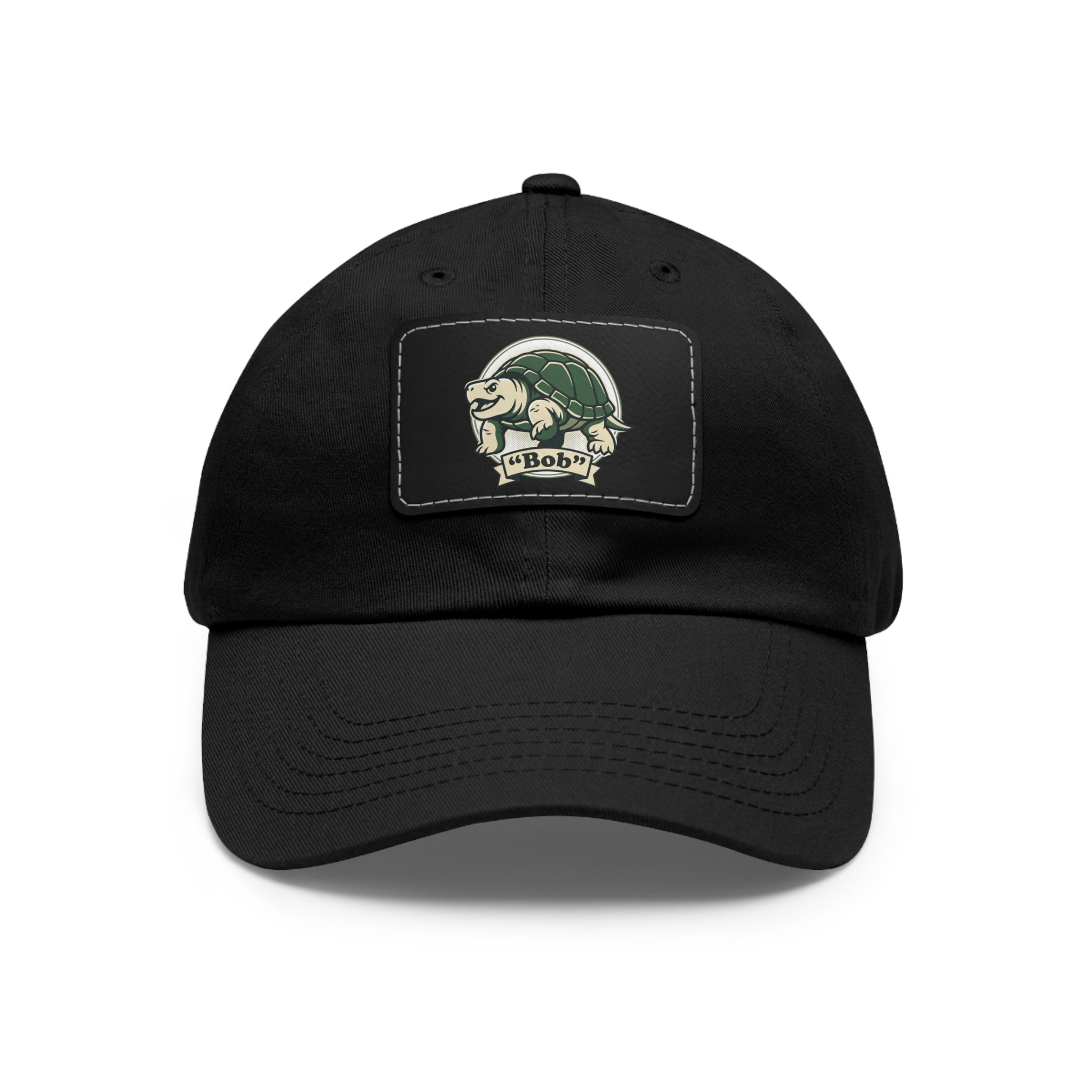 Turtle Logo Dad Hat with Leather Patch — Vintage Coastal Outdoors Cap