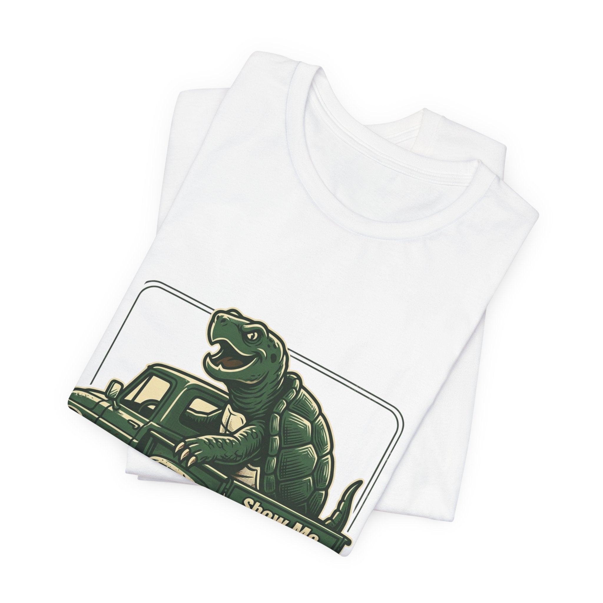 Turtle Graphic Tee — 'Show Me Your Boobs' Retro Truck Front & 'Turtle Man' Back Shirt