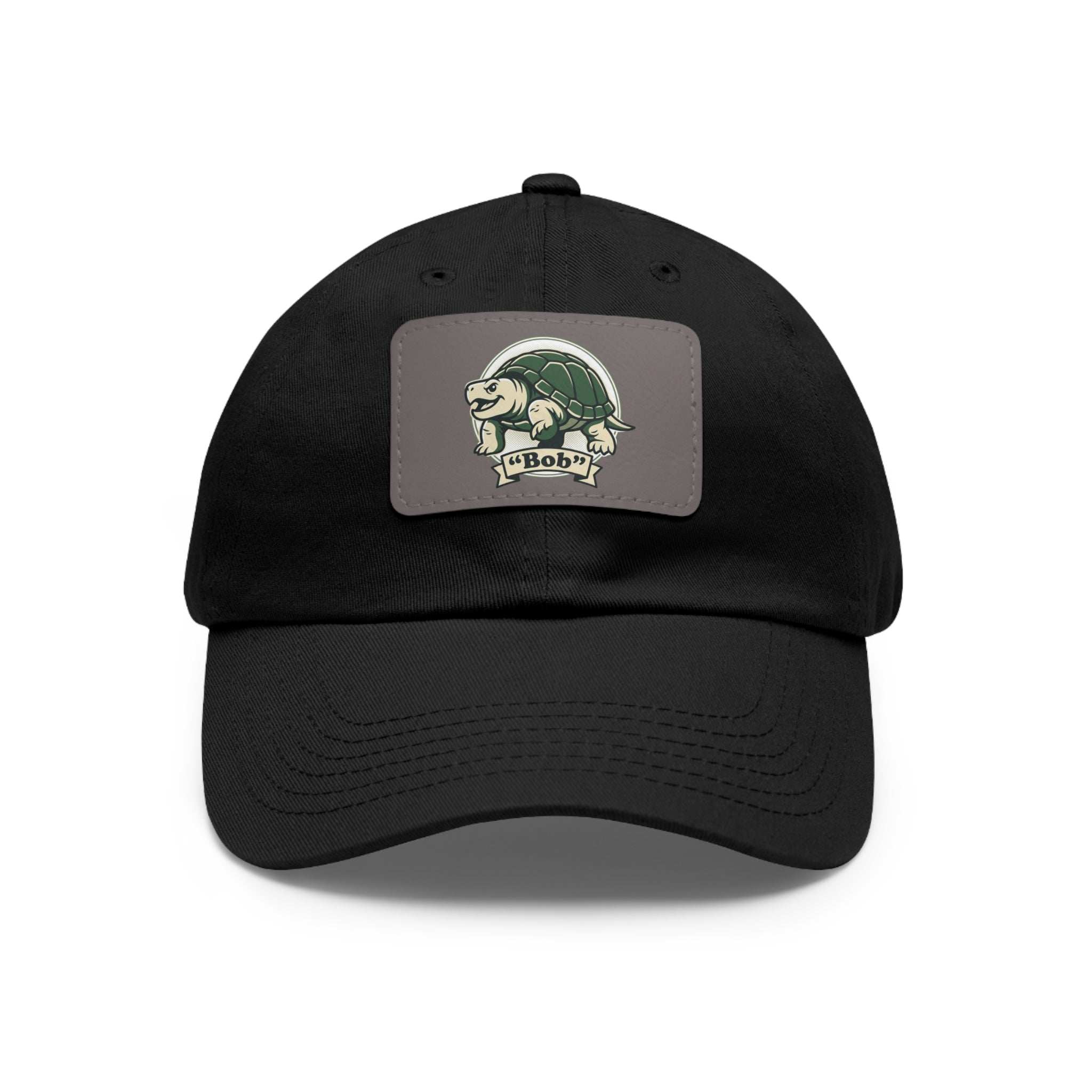 Turtle Logo Dad Hat with Leather Patch — Vintage Coastal Outdoors Cap