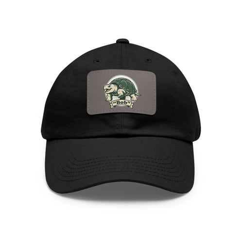 Turtle Logo Dad Hat with Leather Patch — Vintage Coastal Outdoors Cap