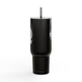 Engraved 40oz Insulated Tumbler with Handle & Lid — Football Player Silhouette