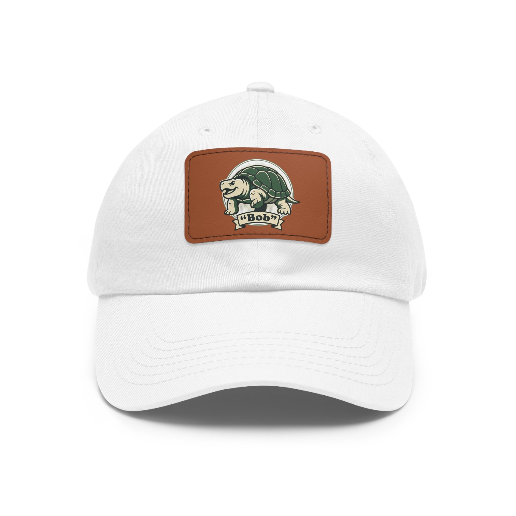 Turtle Logo Dad Hat with Leather Patch — Vintage Coastal Outdoors Cap